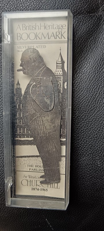 Vintage Silver Plated (PlaquÃ© Argent) Sir Winston Churchill Metal Bookmark 4.5