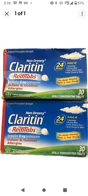 TWO 30ct Claritin 24 Hour Allergy Relief RediTabs Disintegrating Tablets 2025