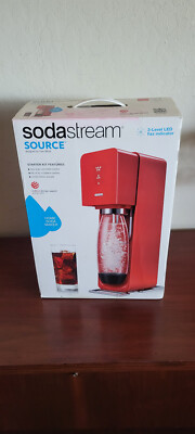 Soda Stream Source Home Soda Maker Starter Kit Red New Open Box