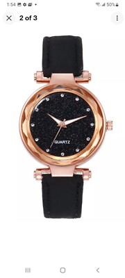 WOMEN'S LUXURY STARRY SKY WATCH. 33MM DIAL. ZIRCON DIAMOND HOUR MARKERS.