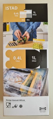 Ikea Istad Tüten 1 / 0,4 Liter Gelb Schwarz Tiefkühl Neues Design Gefrierbeutel