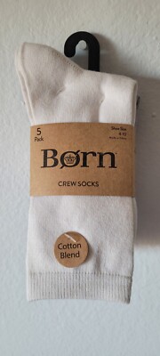 Born Women's 5-Pairs Cotton Brend Crew Socks. (130).