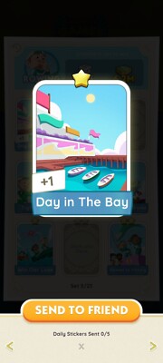Monopoly Go Day In The Bay One Star Sticker   Set 3 Rowing