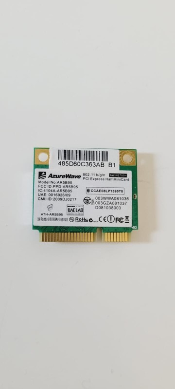 Carte Wifi Azurewave Aw-Ne785h Atheros Ar5b95 802.11bgn Pciexpress Half Minicard