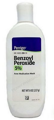 Benzoyl Peroxide 5% Acne WASH 8oz PERRIGO / PADAGIS - NEW LOOK ARRIVING!  ^