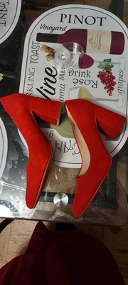 clarks laina 85 block heel pumps 8.5 red seude