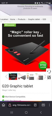 Moons10 G20 Drawing Tablet