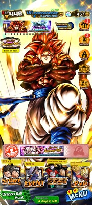 Dragon Ball Legends Account GOGETA SSJ4 SINCE MAY 2018 3 GODLY, 600+100 LF ZPOWR