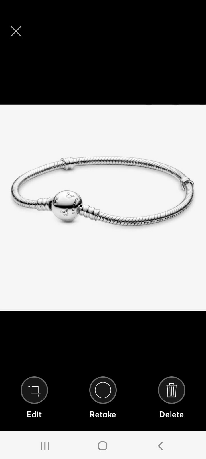 Size 7.9 Authentic PANDORA Disney Bracelet Snake Mickey Size 7.9 Authentic PANDORA Disney Bracelet Snake Mickey