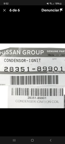 nijinanaページ 28351-89901 Genuine Nissan #2835189901 CONDENSER Ignition Coil