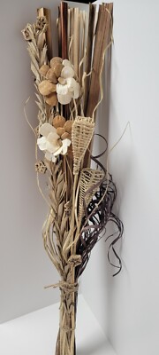 Dried Floral Bouquet Arrangement 36'' Tall - Neutral Color Decor Used