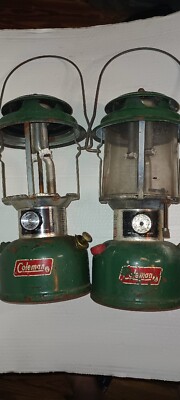 2 Vintage Double Coleman Mantle Lantern Used Date 77 78