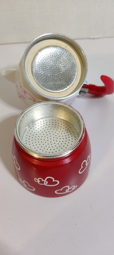 ITALMAX Espresso Coffee Maker Red and White Hearts 3 Cup