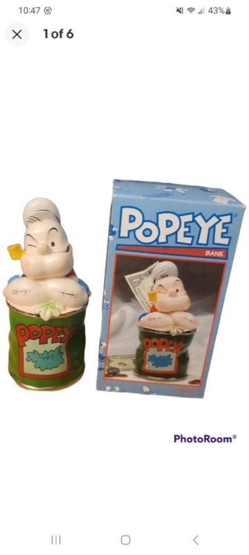 2000 Enesco King Features Syndicate Popeye Spinach Can Ceramic Bank #686239 