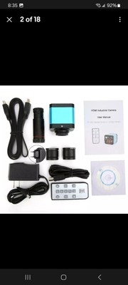 37MP 1080P 60FPS Industrial Microscope Camera  USB Output C/CS Lens +Adapter