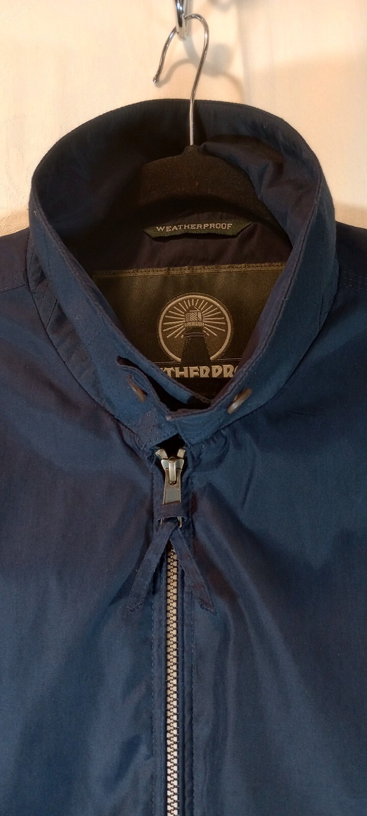 Weatherproof Men's Large Jacket Full Zip Navy Blue Lightweight Wind Resistant 