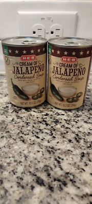 NEW HEB Cream of Jalapeno Condensed Soups  10.5OZ   H-E-B 2qty Cans