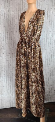 $80 AMERICA & BEYOND animal print long maxi dress Sleeveless swim beach cover