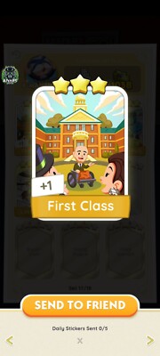 MonopolyGo 3Stars sticker With The Name of First Class With Superfast Sending 
