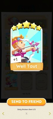 Well Taut Monopoly Go Sticker RARE 5  FAST Delivery