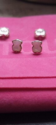 TOUS Nacre Bear Shape Small Earrings (6mm) Original From Spain 