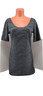 Xhilaration Heather Grey,  Ripple Design Pullover T-shirt Dress. Size Large