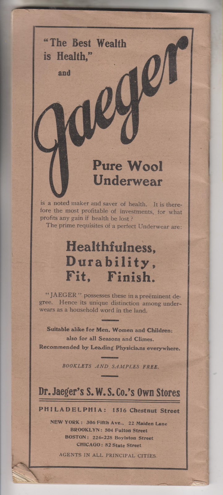 1909 BOOKLET - THE MUTUAL SUBSCRIPTION AGENCY'S WHOLESALE PRICE LIST