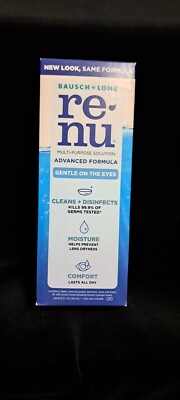 NEW Bausch + Lomb Re-Nu Advanced Formula Multi-Purpose Solution 12 fl oz 