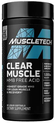 Muscletech Clear Muscle HMB Free Acid Softgels for Lean Muscle and Recovery