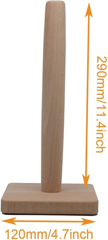 Wooden Paper Towel Holder Countertop Vertical Tissue Holder Rack Bamboo Kitchen