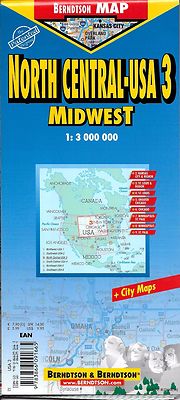 Map of North Central-USA, USA 3, Laminated & Folded by Berndtson Maps