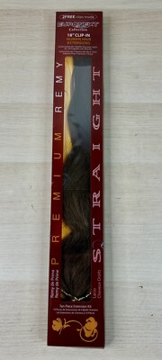 Premium REMY EuroNext 18  Clip-In Human Hair 10pc Extension Dark Brown Straight