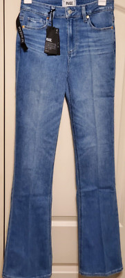 Paige High-Rise Laurel Canyon Bootcut Jeans Bellflower Distressed Size 26 - NWT