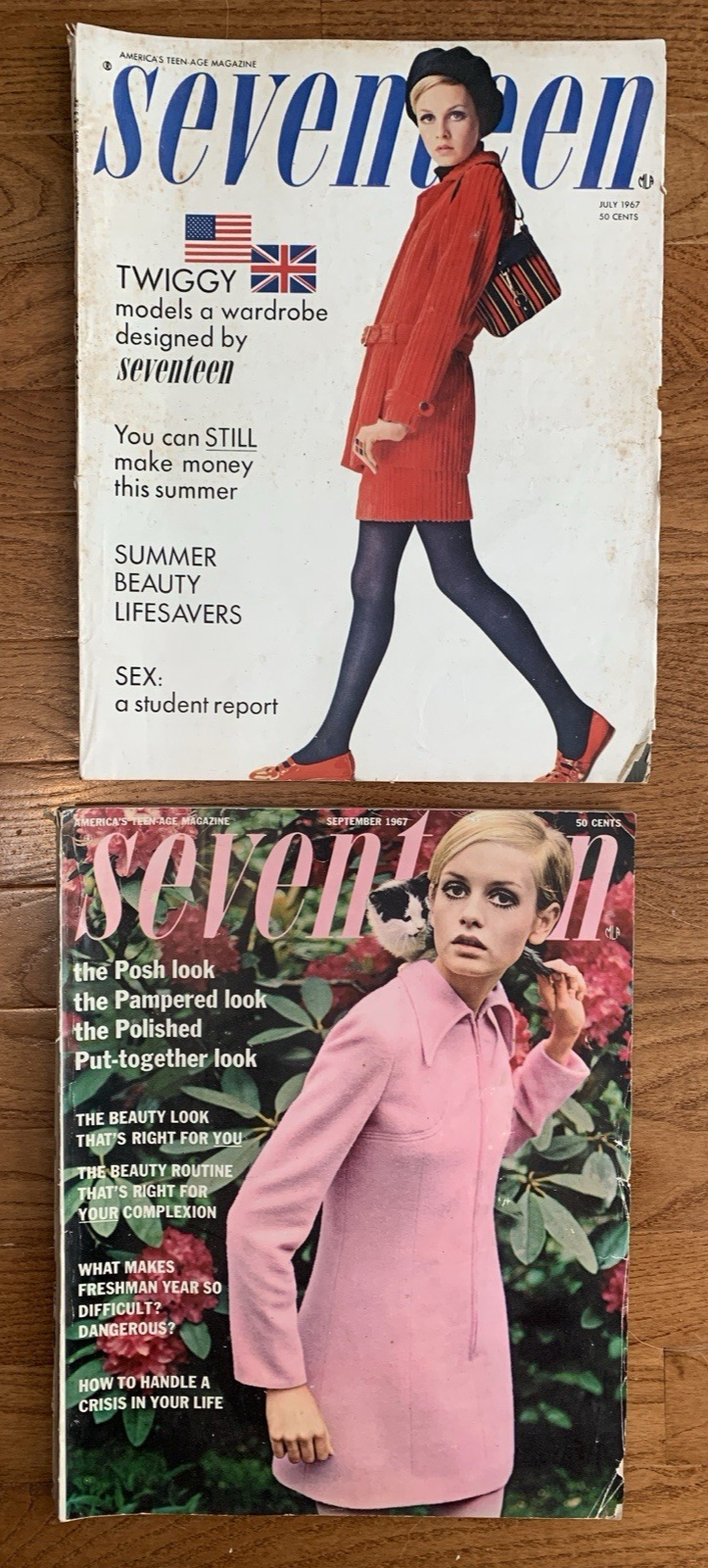 女性情報誌 Seventeen magazine july 1967 Twiggy Seventeen Magazine July 1967 - Twiggy Cover - Great