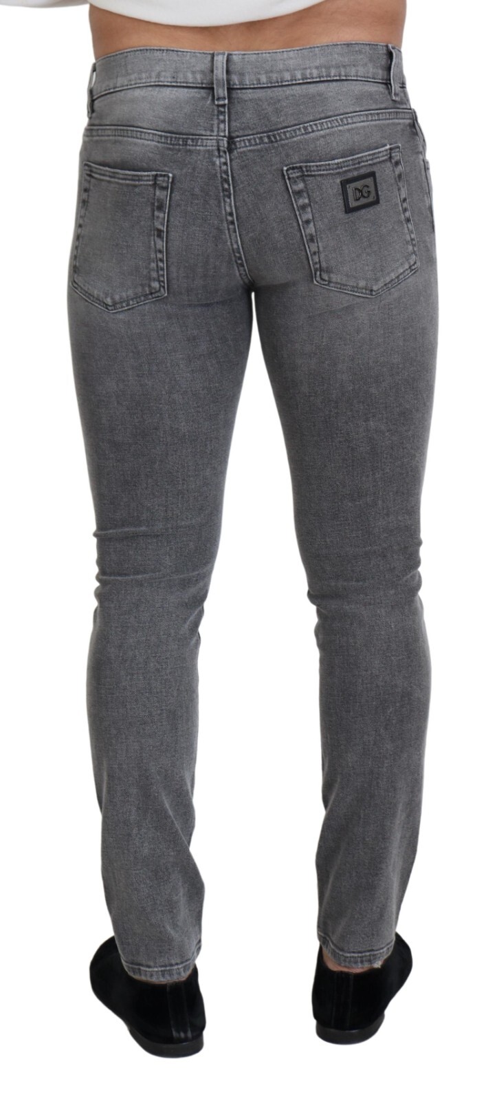 Pre-owned Dolce & Gabbana Jeans Grey Washed Cotton Skinny Denim It44/w30/xs Rrp 820usd In Gray