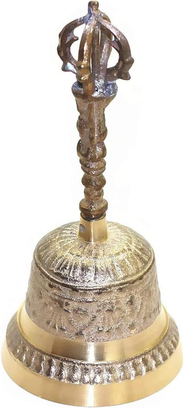 Hand Bell 6.8 Inch High Brass Antique Handbell Vintage Style | Loud Solid Brass