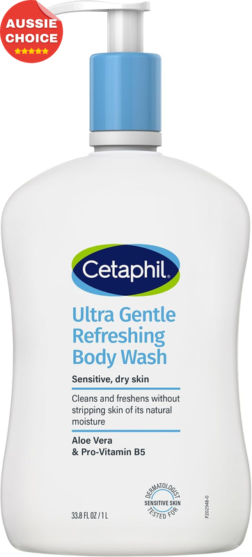 Gentle Aloe Vera Body Wash 1L Moisturizing Cleanser Hypoallergenic Vitamin B5