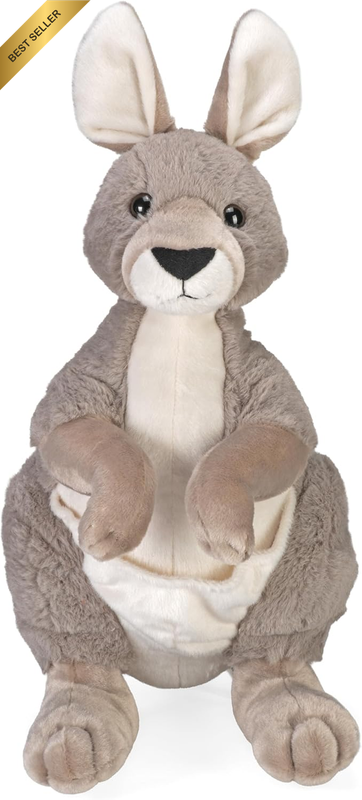 Australia Zoo Earthkins Kangaroo, Stuffed Animal, 15 Inches, Plush Toy, Fill Is