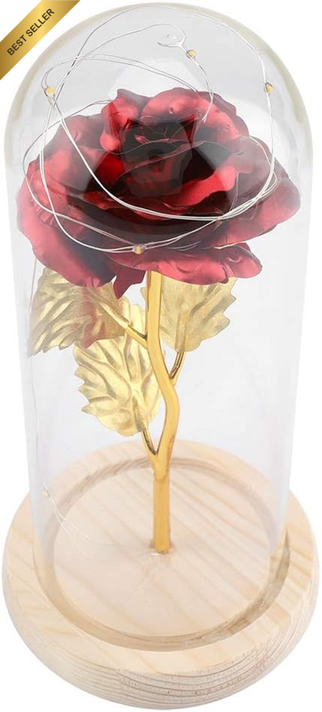 Forever Rose with LED Light, Warm Glow for Home Decoration, Wedding, Anniversary