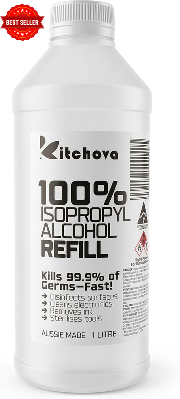 100% Isopropyl Alcohol IPA Cleaner, 1L Bottle for Cleaning, Disinfecting, and Sa