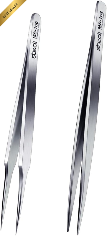 2Pcs Precision Thickened Tweezers Set Stainless Steel Model Hobby Craft Tools