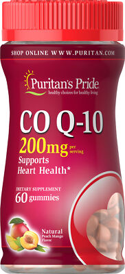 Puritans Pride Co Q-10 200mg Peach Mango Gummies - 60 Gummies