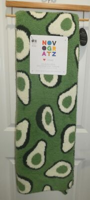 Novogratz Throw Blanket Super Soft Oversized 50 x 70 Avocado Green Avocados NWT