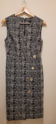 Donna Karan Women's Knit  Black/White Dress Sz 6