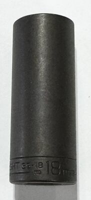 Wright Tool 3/8'' Drive 18mm Deep Impact Socket 6 Point USA Made