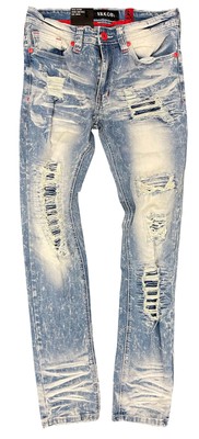 

Мужские растрепанные джинсы Makobi Light Wash Pensacola