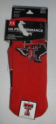 Texas Tech University TTU Red Raiders Under Armour Performance Socks Size MEDIUM