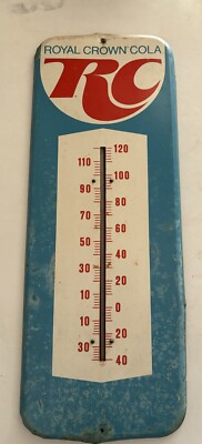 R C Cola Thermometer.  Large Approx.26 X 9.5. Royal Crown Cola. Soda. Metal Sign