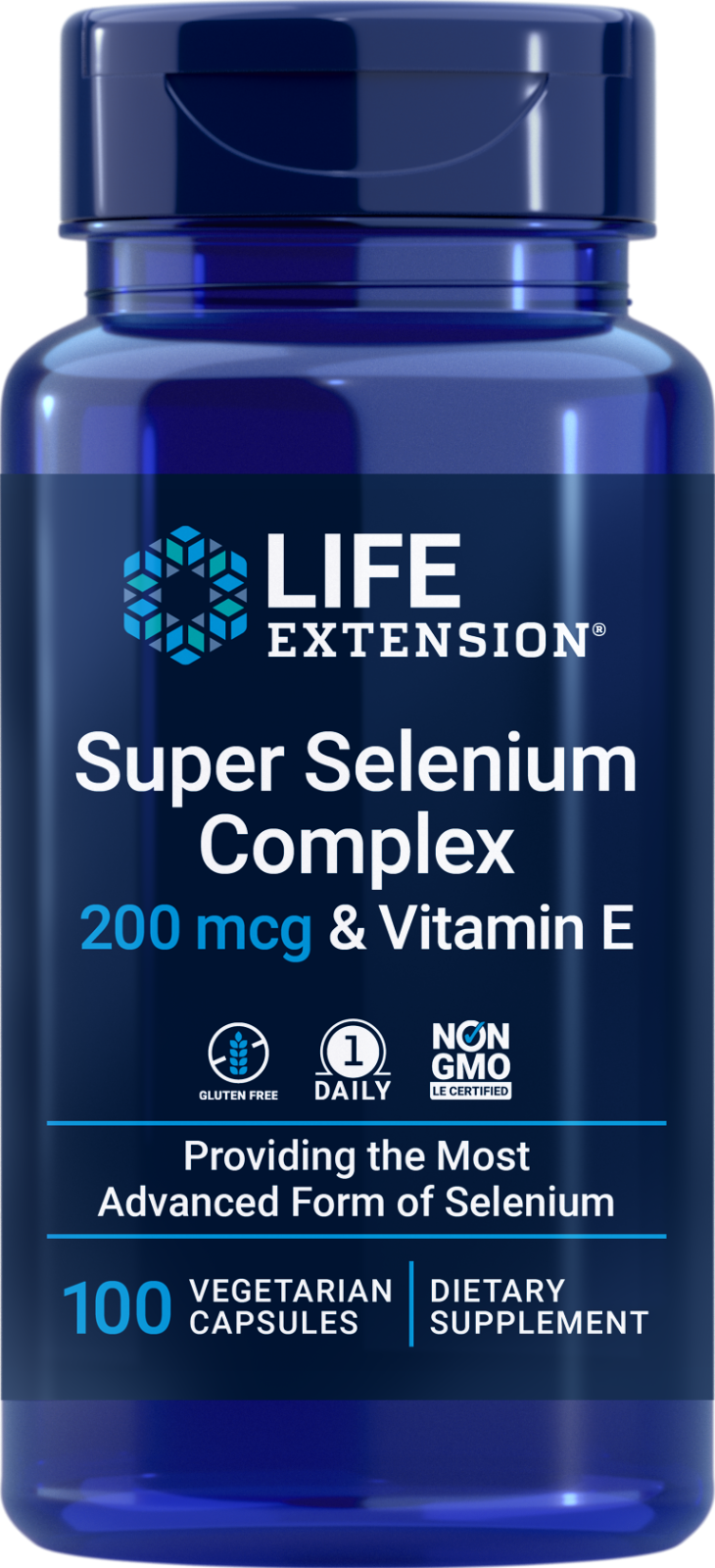 Суперкомплекс селена - 200 мкг и витамин Е - 100 растительных капсул Life Extension