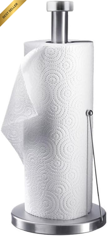 Paper Towel Holder Free-Standing, Kitchen Roll Stand Paper Roll Dispenser Counte